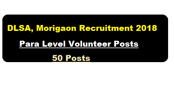 District Legal Services Authority,DLSA Morigaon Recruitment 2018 | Para Level Volunteer (PLV) [50 Posts] - Assam career , latest govt jobs in assam , job news in assam , sarkri sakori job alerts