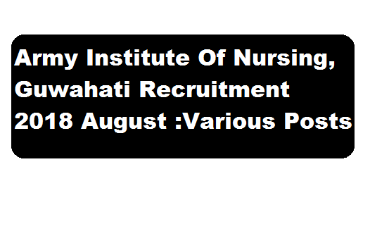 Army Institute Of Nursing, Guwahati Recruitment 2018 August- Associate Professor,Tutor, Storekeeper Posts - assamcareer