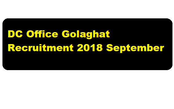 DC Office Golaghat Recruitment 2018 September | Project Officer & Assistant Posts - assamcareer job news asssam