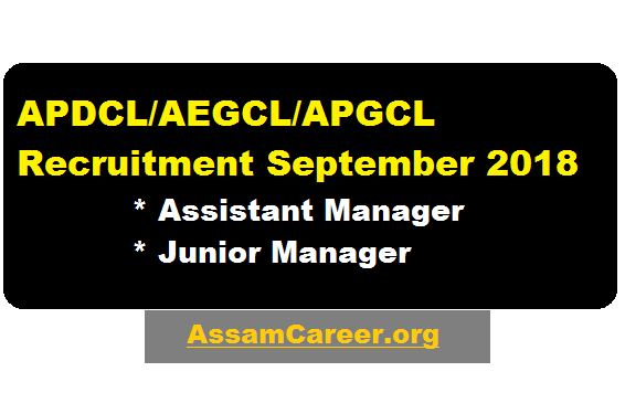 APDCL/AEGCL/APGCL Recruitment September 2018 - Assistant Manager & junior Manager Posts  - assam career , sarkari sakori , job news assam