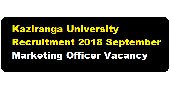 Kaziranga University Recruitment 2018 September | Marketing Officer Post - Assam career