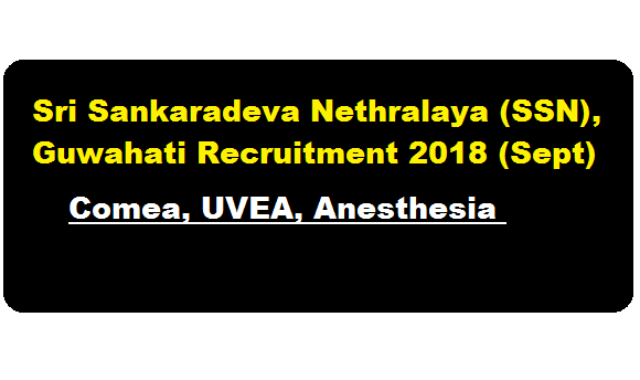 Sri Sankaradeva Nethralaya (SSN), Guwahati Recruitment 2018 (Sept) - Assam Career Jobs
