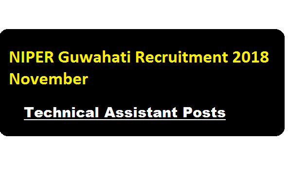 niper guwahati recruitment 2018 November