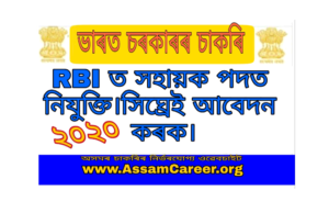 RBI Assistant Recruitment 2020