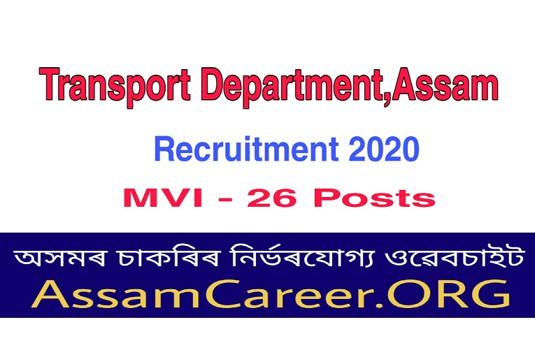 Transport Department, Assam Recruitment 2020 (Oct)